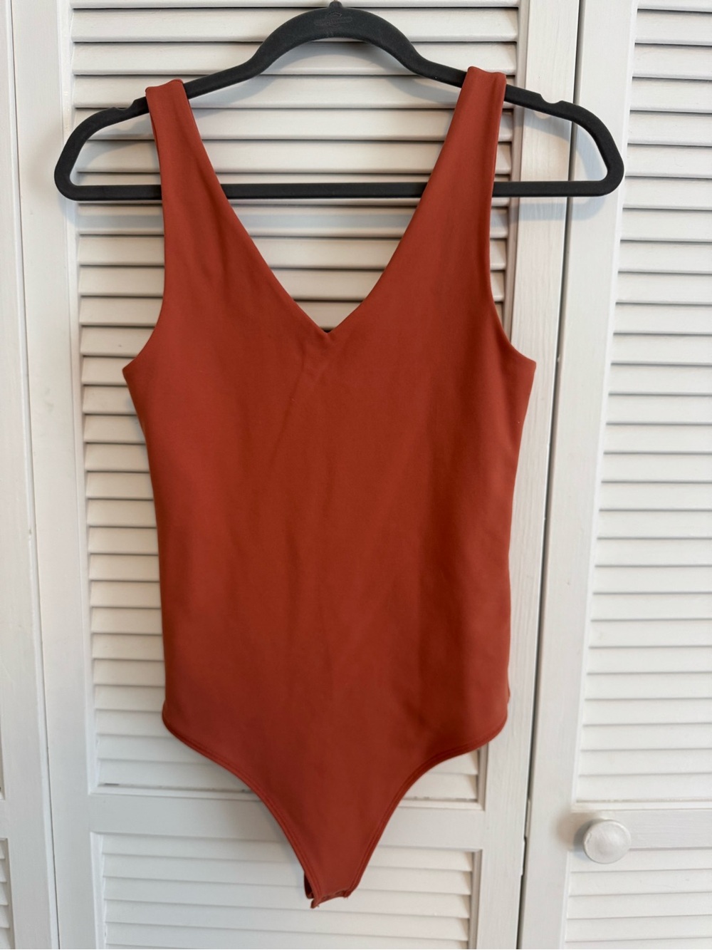 Abercrombie & Fitch Soft A&F Collection Double Lined Rust V-Neck Bodysuit